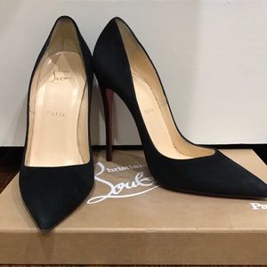 Christian Louboutin So Kate Black Suede Pumps